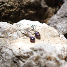 Earrings, freshwater pearl, silver 925