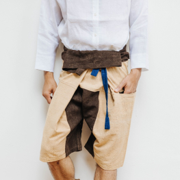Natural cotton wrapped short pants