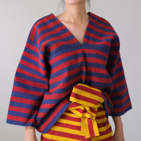 Karen shirt, Blue & red
