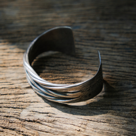 Twisted silver cuff bracelet