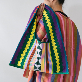 Lahu applique hand-stitched Yam, green & yellow