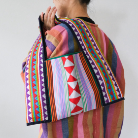 Lahu applique hand-stitched Yam, red & lavender