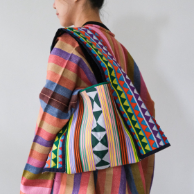 Lahu applique hand-stitched Yam, indigo & lavender
