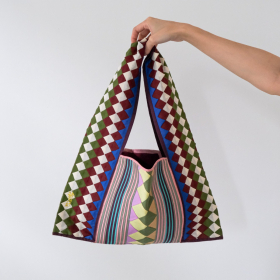 Lahu applique hand-stitched yam, basil & brown