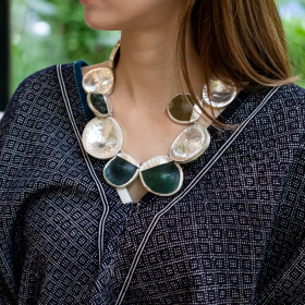 Silver with vintage Roman glass beads 