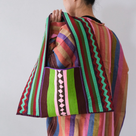 Lahu applique hand-stitched Yam, teal & maroon