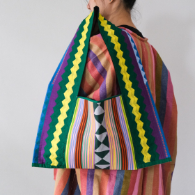 Lahu applique hand-stitched Yam, evergreen & yellow